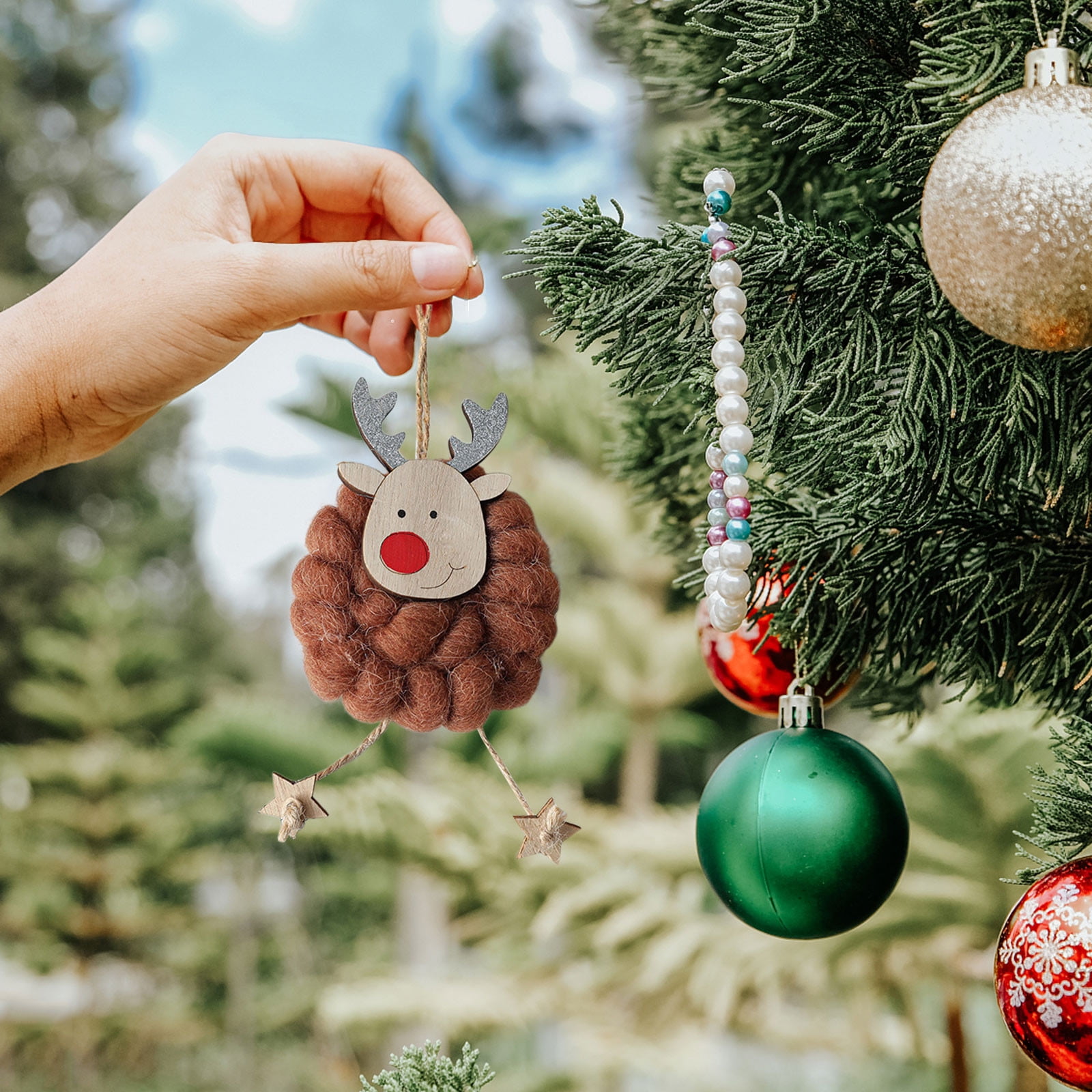 Christmas Fabric Doll Pendant Old Man Snowman Deer Figure Christmas