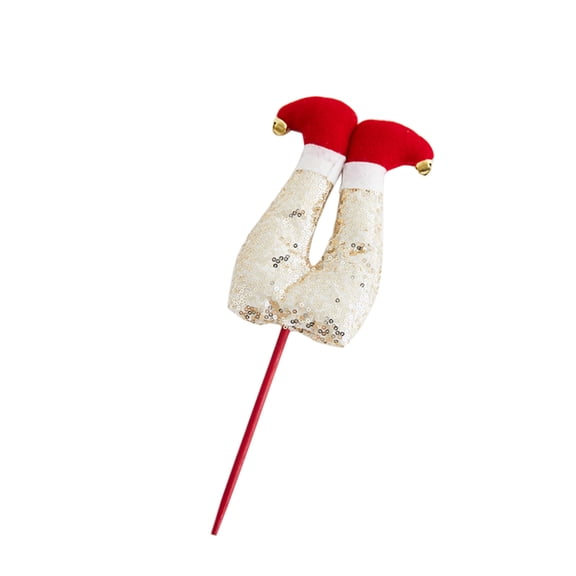 Christmas Fabric Elf Leg Decorations with Branch Insertion, Colorful Scene Decoration for Outdoor and Indoor Holiday Displays with Flexible Wire Framing