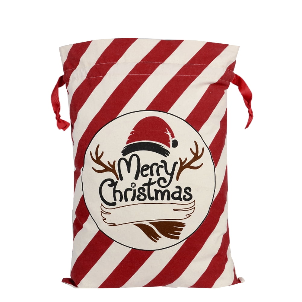 Christmas Fabric Gift Bags for Party Favors, Large Reusable Drawstring