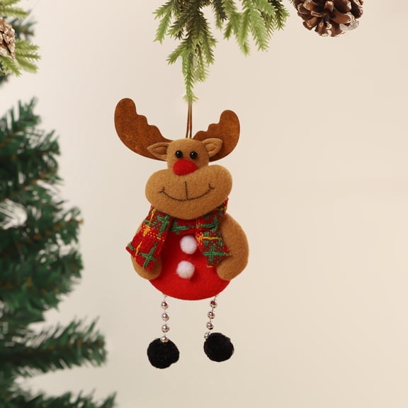 Christmas Fabric Pendant Ornament, Small Doll Hanging Decor for Christmas Tree, Stocking Stuffer Or Hostess Gift, Holiday Party Favor for Family Gatherings, Festive Mantel Display and Akmoler