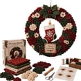 thumbnail image 1 of Christmas Fabric Punch Needle Wreath DIY Kit Dimensional Hand-Punch Craft Set for Holiday Decor Hang on Front Doors, Walls, Windows, or Fireplaces Beginner-Friendly Festive Art Project, Style A, 1 of 6