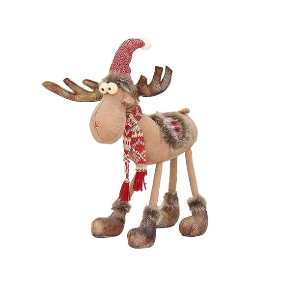Christmas Fabric Retractable Standing Posture Deer and Elk Plush Toy