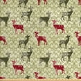 thumbnail image 1 of Ambesonne Christmas Fabric by the Yard Upholstery, Damask Snowflake Deer, 2 Yards, Dark Green Avocado Green, 1 of 4
