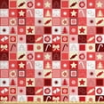 thumbnail image 1 of Ambesonne Christmas Fabric by the Yard Upholstery, Pink Cone Stars, 3 Yards, Ruby Red White, 1 of 4