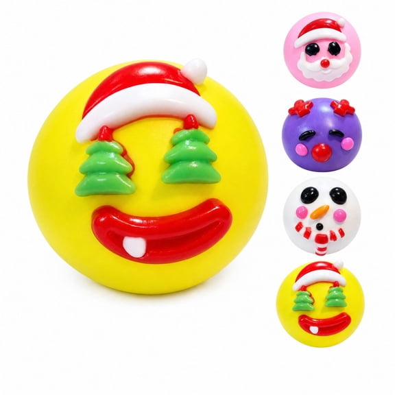 Christmas Face Changing Stress Relief Ball, Soft Silicone Squeeze Squishy Toy, Novelty Holiday Stocking Stuffers Fidget Toys for and Adults