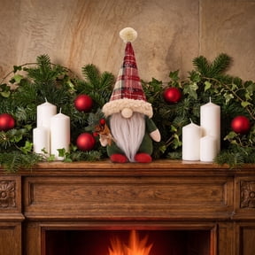Christmas Faceless Doll Ornament, Forest Man Holiday Figurine, Cotton Christmas Scene Decoration Prop, Festive Home Table Mantel Decor