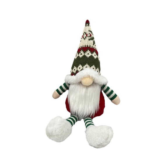 Christmas Faceless Gnome Doll – Knit Hat Elf Ornament with Snow Boots, Soft Plush Nordic Decoration for Table, Shelf, Holiday Gift