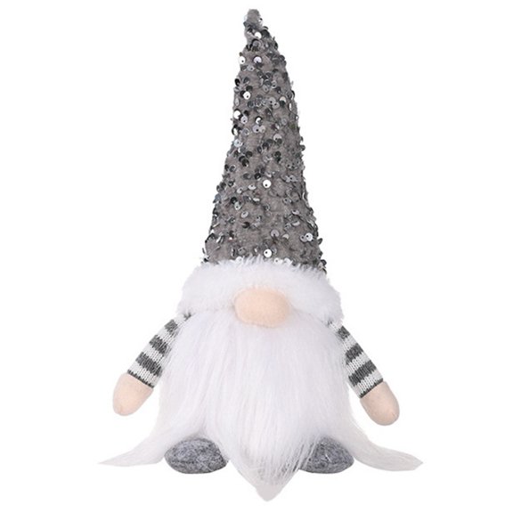 Christmas Faceless Rudolph Doll with Light,Handmade Gnome Doll Decor Ornament Tabletop Ornament Decoration Christmas Home New Year Gifts Gray (Not Included Battery)