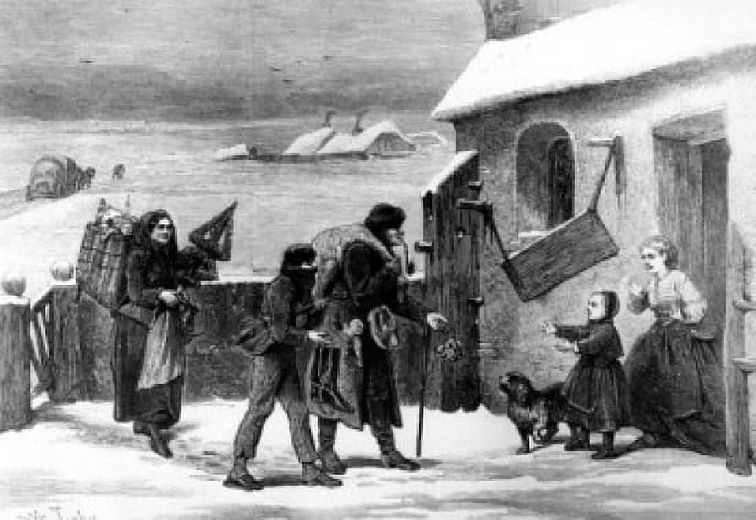 Christmas Fair in Saxony by artist unknown engraving 19th century Canvas Art - (18 x 24)