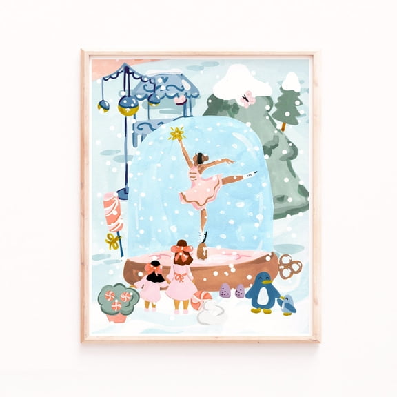 Christmas Fairy Dancer Snow Globe Art, Unframed Poster
