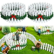 Christmas Fairy Garden Fence Christmas Picket Miniature Landscape Fence Wooden Decorative Picket Christmas Fairy Garden Accessories for Dollhouse Mini Village Landscape 2 Pieces 35 inch White