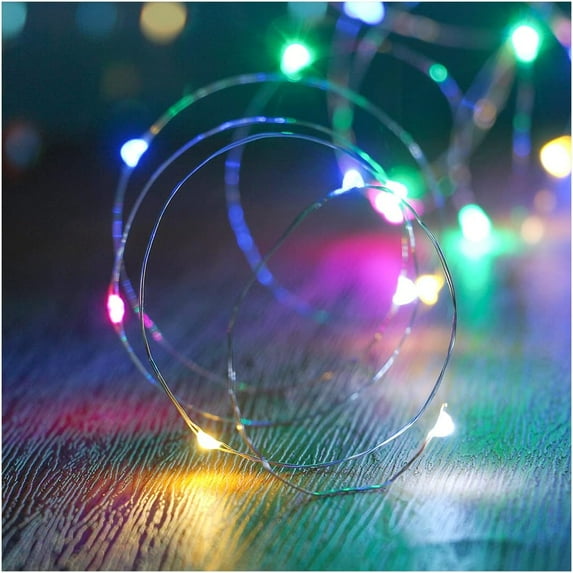 Christmas Fairy Lights Battery Operated, 1 Pack 10FT 30 LED String Lights Waterproof Cooper Wire Starry Lights for DIY Wreath Home Wedding Party Bedroom Holiday Christmas Decor (Multicolor)