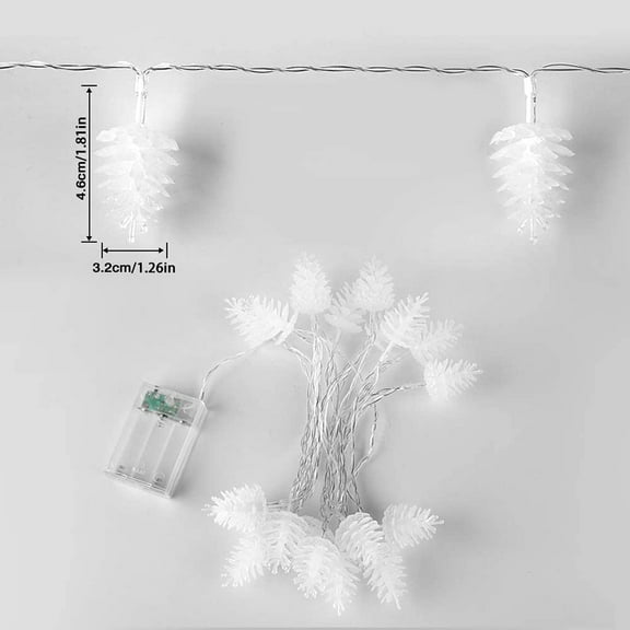 Christmas Fairy Lights Pine Cone String Lights Battery Powered, Colored Lights