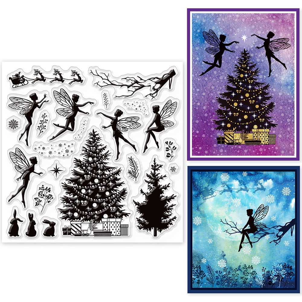 Christmas Fairy Winter Transparent Clear Stamps Christmas Tree ...