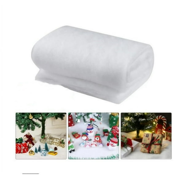 Christmas Fake Snow Blankets, 2.62 x 7.87 ft Thickened Faux Snow Cover- Artificial Snow Roll for Crafts - Fluffy Fake Snow Decorations for Christmas Tree, Mantle, Village, Nativity Winter Xmas Decor