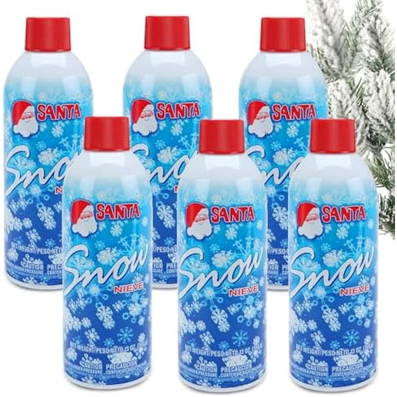 Christmas Fake Snow Spray 13oz 6-Pack  Instant Artificial Snow for Trees, Windows, Wreaths & Holiday Crafts  Easy Winter Decoration Kit for a Frosty, Snowy Finish$$Home Decor, Kitchen, & Other