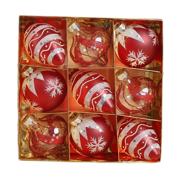 Christmas Fall Ornaments Decorations for Tree, 9Pcs Shatterproof Harvest Farmhouse Hanging Ball Ornament, for Home Indoor Table Decor