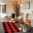 thumbnail image 1 of Christmas Fall Outdoor Rug Orange Plaid Outdoor Rug Hand-Woven Check Rug Layered Doormats for Front Door/Front Porch/Farmhouses/Entryway/Patio for Halloween Festive Home Accents, 1 of 7