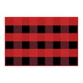 thumbnail image 1 of Christmas Fall Outdoor Rug, Polyester Orange Plaid Hand-Woven Check Rug with Non-Slip Backing and Layered Design, for Front Door Porch Farmhouse Entryway and Patio, 1 of 5