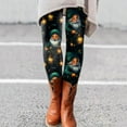 thumbnail image 1 of Christmas Fall Polyester Ankle-Length Spandex Floral Leggings for Women Green Women's Day Autumn And Winter Artistic Splash Printed Soft Stretchy Pants L, 1 of 6