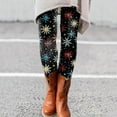 thumbnail image 1 of Christmas Fall Polyester Ankle-Length Spandex Leggings for Women Blue Snowflake Women's Day Autumn And Winter Artistic Splash Printed Soft Stretchy Pants L, 1 of 6
