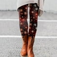 thumbnail image 1 of Christmas Fall Polyester Ankle-Length Spandex Leggings for Women Orange Snowflake Women's Day Autumn And Winter Artistic Splash Printed Soft Stretchy Pants XXL, 1 of 6