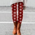 thumbnail image 1 of Christmas Fall Polyester Ankle-Length Spandex Leggings for Women Red Snowflake Women's Day Autumn And Winter Artistic Splash Printed Soft Stretchy Pants XXL, 1 of 6