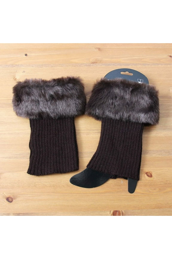 Christmas Fall Stocking Stuffers for Women Brown Boot Socks Pairs Warmers Womens Winter Cuffs Topper Leg 2 Plush Knit