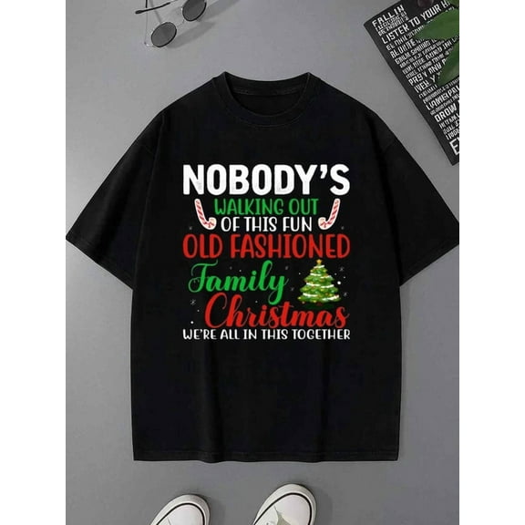 Christmas Family Fun men's lovers 180G 100% Cotton black heart y2k Fashion Unisex Shirt Cotton tshirts Basic Unisex Shirt Graphic Tee tshirts Vintage Unisex Shirt Graphic tshirts