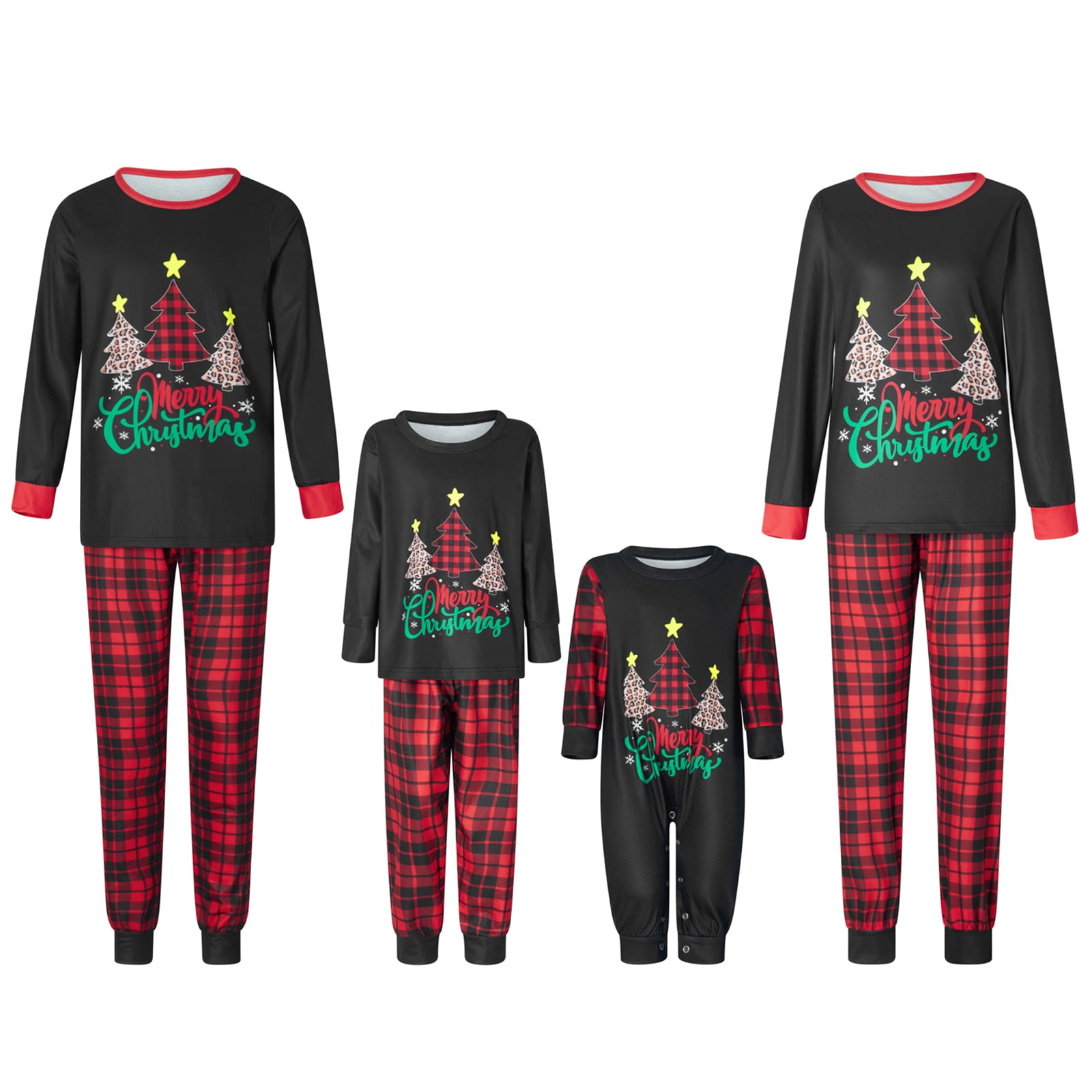 Christmas Family Matching Pajama Red Holiday Pjs Sets Cotton Sleepwear ...