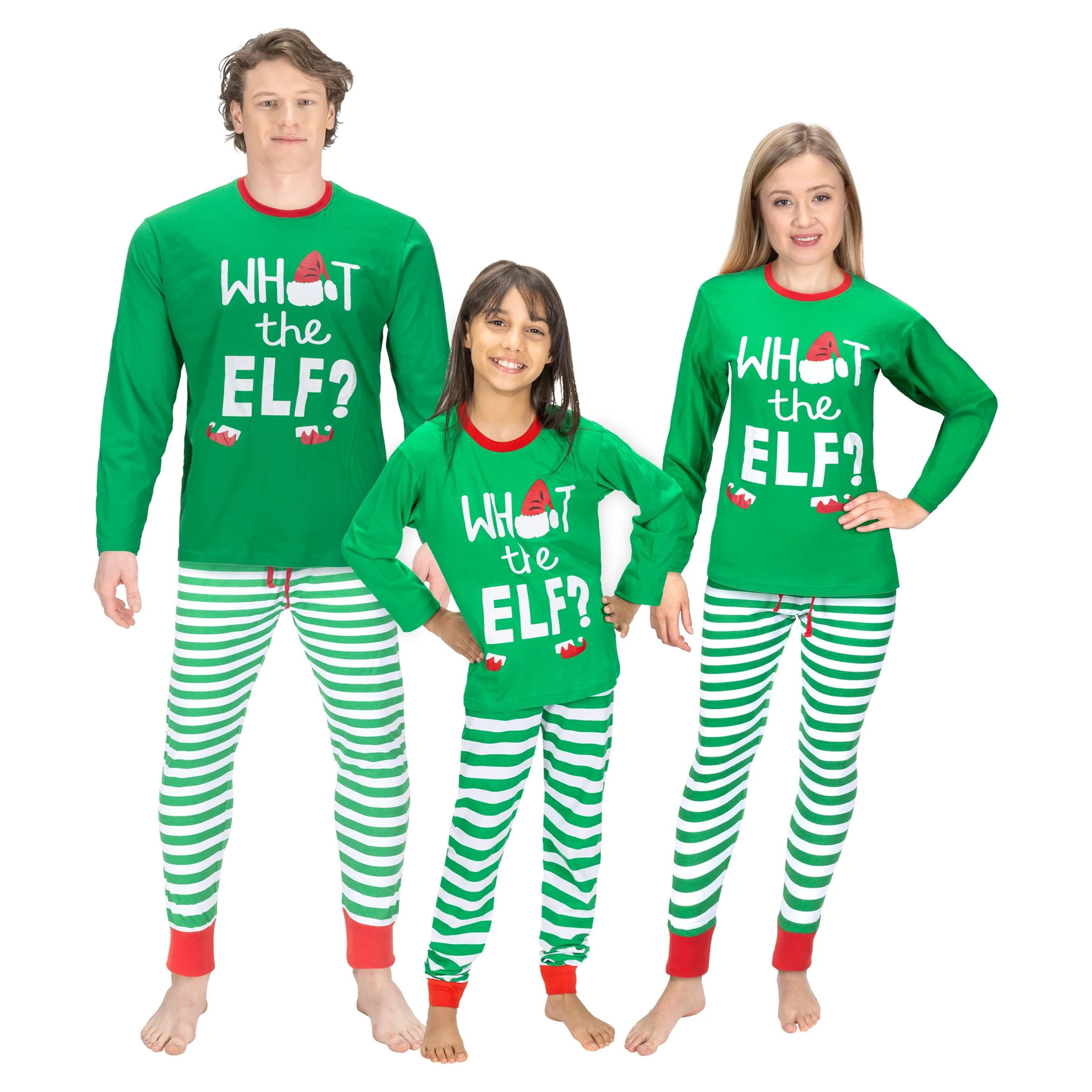 Christmas Family Matching Pajama sets Red Green Stripe Couple PJ Design