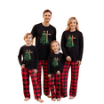 thumbnail image 1 of Christmas Family Matching Pajamas Christmas Tree Print Top Elastic Plaid Pants for Loungewear, 1 of 10