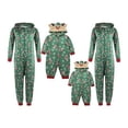 thumbnail image 1 of Christmas Family Matching Pajamas Holiday Reindeer Print Long Sleeve Hoodie One-Piece Jumpsuit Zipper Pjs, 1 of 8