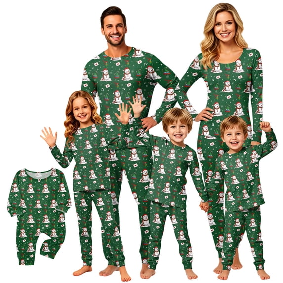 Christmas Family Matching Pajamas Set, Christmas Printed Printed Long Sleeve Sleepwear, Holiday Family PJs for Family Members of All Ages Christmas Photos & Holiday Celebrations