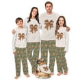thumbnail image 1 of Christmas Family Matching Pajamas Set, Festive Holiday Cookie Bow Design with Pet Outfit, 1 of 7