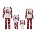 thumbnail image 1 of Christmas Family Matching Pajamas Set Plaid Letters Elk Print O-Neck Long Sleeve Tops+ Pyjama Trousers for Spring Fall, 1 of 10