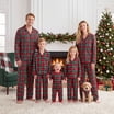 Matching Family Tree Family Matching Christmas Pajamas Set with Dog Green Red Plaid Button ...