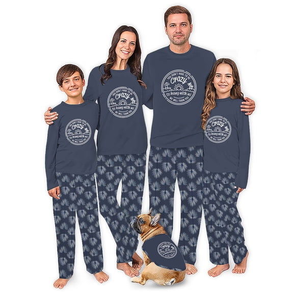 Christmas Family Matching Pajamas Set With Text Crazy to Hang With Us, Fun Design, Size NB - Men 6XL
