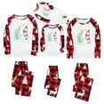 thumbnail image 1 of Christmas Family Matching Pajamas Sets Christmas PJ's Letter Print Top and Plaid Pants Jammies Sleepwear, 1 of 7