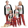 thumbnail image 1 of Christmas Family Matching Pajamas Sets Christmas PJ's Print Top and Plaid Pants Jammies Sleepwear, 1 of 7