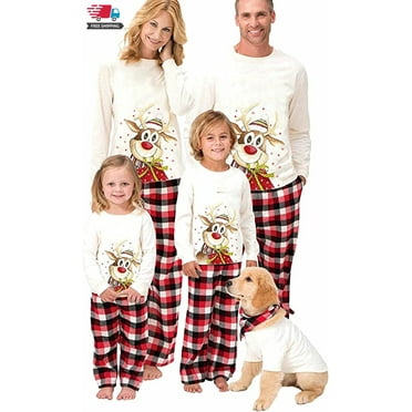 Christmas Family Matching Pajamas Sets Holiday Pajama PJ Sets Xmas Jammies for Family