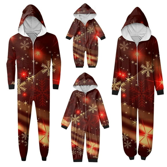 Christmas Family Matching Pajamas Sets with Hood, Merry Christmas Pajamas Warm Flannel, Long Sleeved Pajamas Zipper Style, Xmas Festival Pjs, Christmas Theme Pajamas