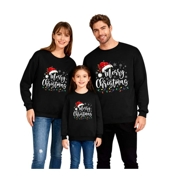 Christmas Family Matching Pajamas Sets, Merry Christmas Pajamas Warm Flannel, Long Sleeved Crew Neck Sweatshirt, Xmas Festival Pjs, Christmas Theme Pajamas, Christmas Gifts