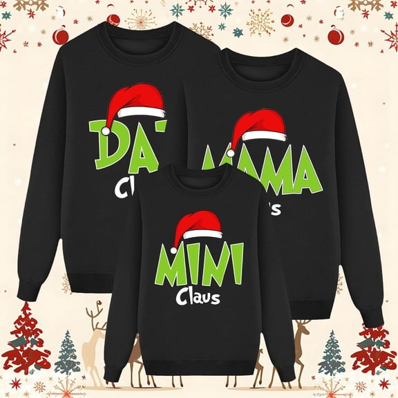 Christmas Family Matching Pajamas Sets, Merry Christmas Pajamas Warm Flannel, Long Sleeved Crew Neck Sweatshirt, Xmas Festival Pjs, Christmas Theme Pajamas, Christmas Gifts