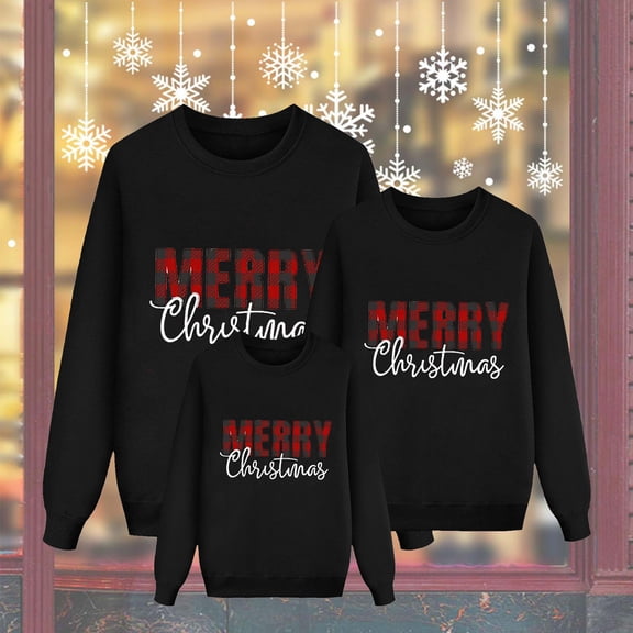 Christmas Family Matching Pajamas Sets, Merry Christmas Pajamas Warm Flannel, Long Sleeved Crew Neck Sweatshirt, Xmas Festival Pjs, Christmas Theme Pajamas, Christmas Gifts