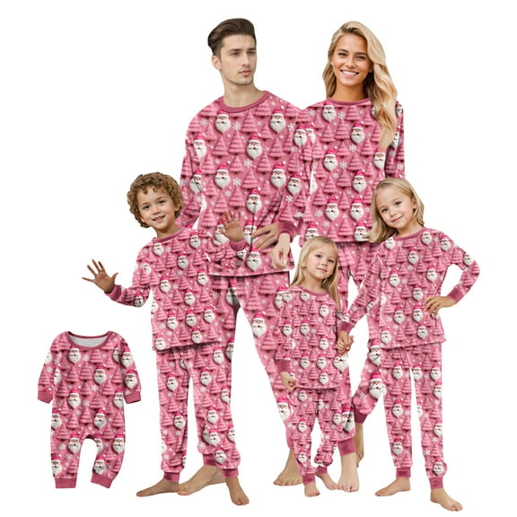 Christmas Family Matching Pajamas Sets, Thickened Plush Warm Flannel, Merry Christmas Pajamas, Long Sleeved Pajamas 2Pcs Set, Xmas Festival Pjs, Christmas Theme Pajamas