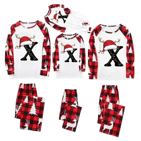 Christmas Family Matching Pajamas Sets, Warm & Loose & Skin-friendly, Long Sleeved Round Collar Pajamas 2Pcs Set, Xmas Festival Pjs, Christmas Theme Pajamas
