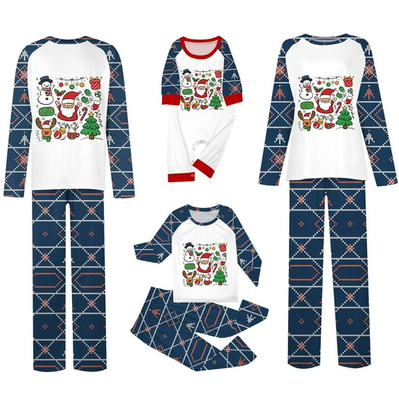Christmas Family Matching Pajamas Sets, Warm & Loose & Skin-friendly, Long Sleeved Round Collar Pajamas Set, Xmas Festival Pjs, Christmas Theme Pajamas