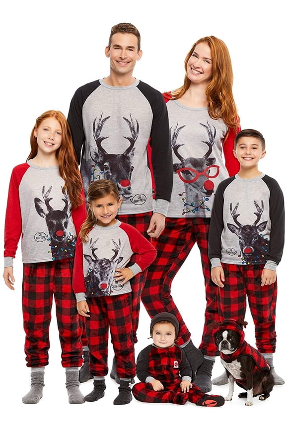 Christmas Family Matching Pyjamas Set Father Mother Girls Boys Xmas Santa Sleepwear Nightwear Pullover T-shirt Plaid Pants