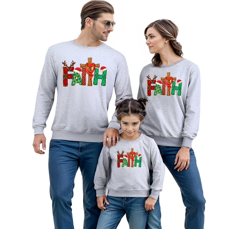 Faith Family Christmas Kids Sweatshirt Faith Family Christmas Kids Sweatshirt